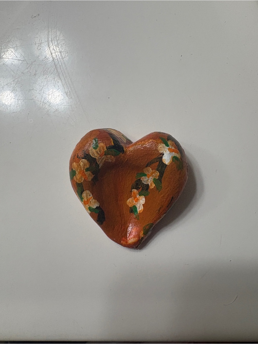 🌼 Handmade Floral Heart Worry Stone 🌼